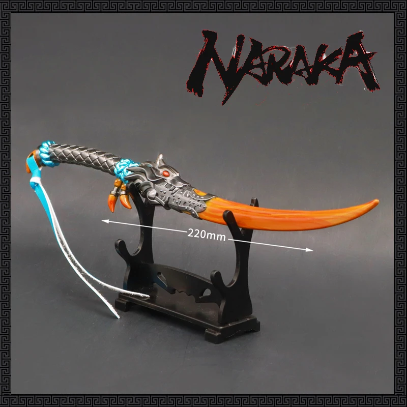 

22CM NARAKA BLADEPOINT Game Peripheral Metal Dagger Weapon Model Collection Ornament Keychain