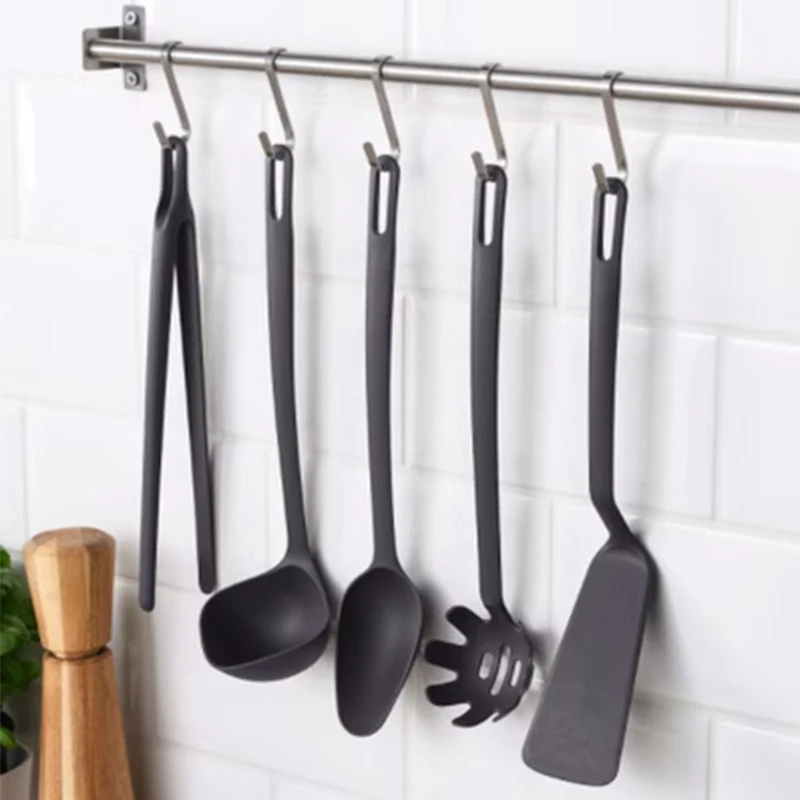 

Black Non-Stick Pan Baking Tool Polyamide Cooking Utensils Set Kitchen Gadgets Kichen Accessories Shovel Tongs Spoon Kitchenware