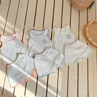 2022 summer sleeveless baby tops and shorts two piece new baby casual rompers girls romper