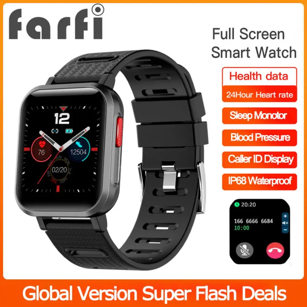 

Farfi Bluetooth Smart Watch 1.3Inch TFT Color Screen Bracelet Blood Pressure Heart Rate Monitor Fitness Tracker Smart Wirstwatch
