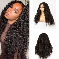long kinky curly synthetic wigs for black women loose afro wigs middle part natural hair glueless wigs heat resistant hair