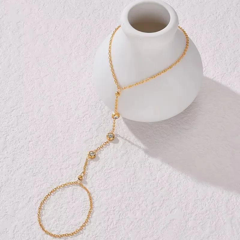 Модные прочные 18-каратные позолоченные браслеты на палец из нержавеющей стали