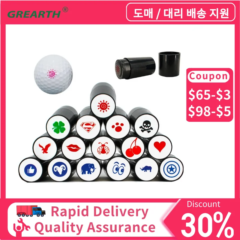 New Golf Ball Stamper Stamp Marker Impression Seal Quick-Dry Plastic Multicolors Golf Adis Accessories Symbol For Golfer Gift