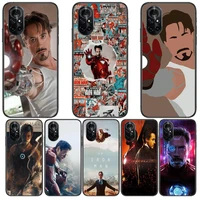 tony stark marvel clear phone case for huawei honor 20 10 9 8a 7 5t x pro lite 5g black etui coque hoesjes comic fash design