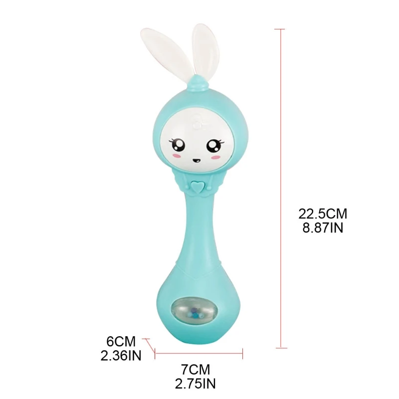 Baby Rattle Toys Animal Cute Rabbit Hand Bells Kids Cartoon Rabbit Toys Sleeping Accompany Animal Shaped Tumbler Rattle