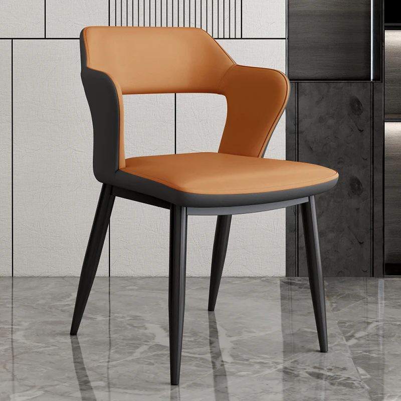 

Nordic Dining Room Individual Chair Modern Artist Dining Lounge Leather Chair Backrests Outdoor Chaise Outdoor FurnitureLSL200YH