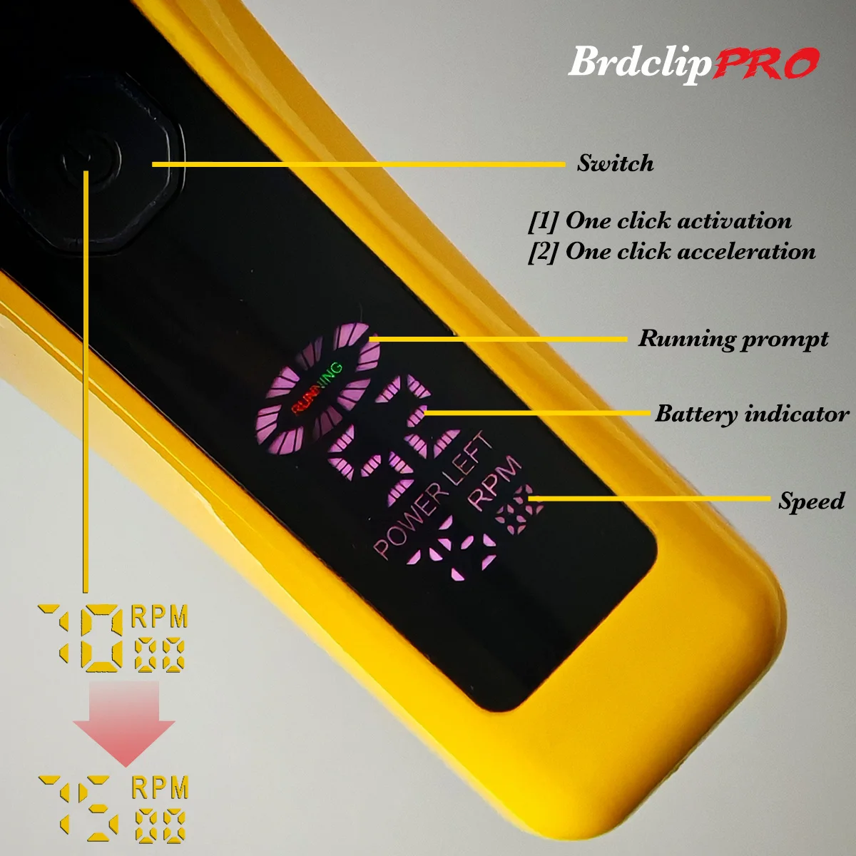 BRDCLIP BRD 619 Профессиональная парикмахерская машинка для стрижки волос 7500 обмин Прецизионные лезвия Базовое зарядное устройство ЖК-дисплей Машинка для стрижки волос для салона (art.: 3920d2d1bfbac) - 3920d2d1bfbac
