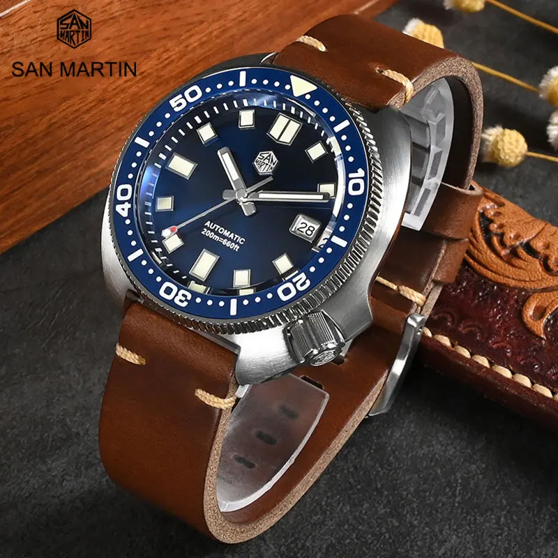 

San Martin 44mm Luxury Men Watch Turtle Diving NH35 Automatic Mechanical Watches Sapphire Glass Waterproof 200M Luminous Relojes