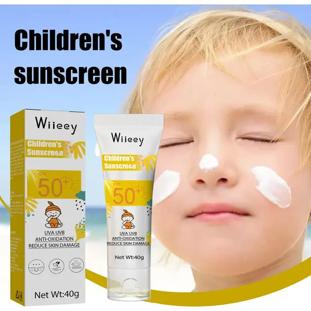 Children Sunscreen Refreshing Oil Free Sun Protector Mild Non-irritating Anti-Oxidation Outdoor UV Resistance Body Lotion Cream 1