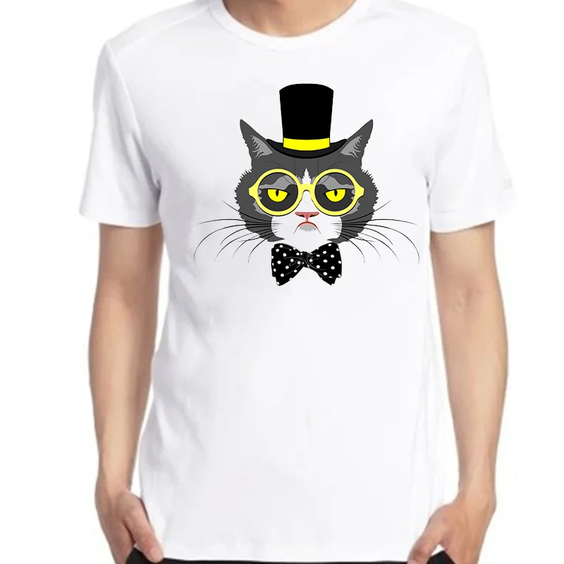 

Cool Cat With Glasses Casual graphic t shirts Unisex Harajuku cute Oversized t-shirt short sleeve t-shirts Summer Men's clothing