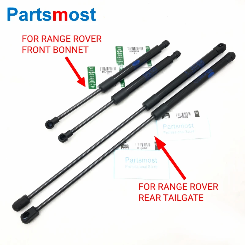

БКК 760010 Газовая стойка переднего капота BHE 760020 Газовые подъемники задней двери, 2 шт. газовой пружины для Land Rover Range Rover L322 2002-2012 гг.
