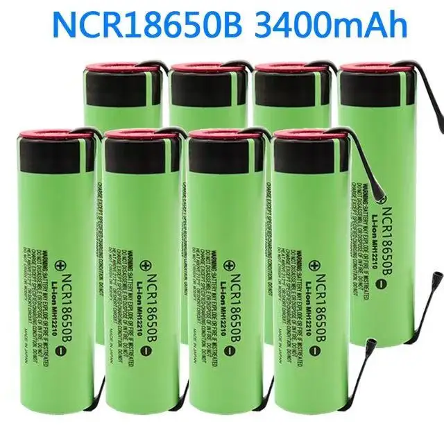 

100% Original NCR18650B 3.7V 3400mAh 18650 Rechargeable Lithium Battery for 18650 Battery + DIY Nickel Piece