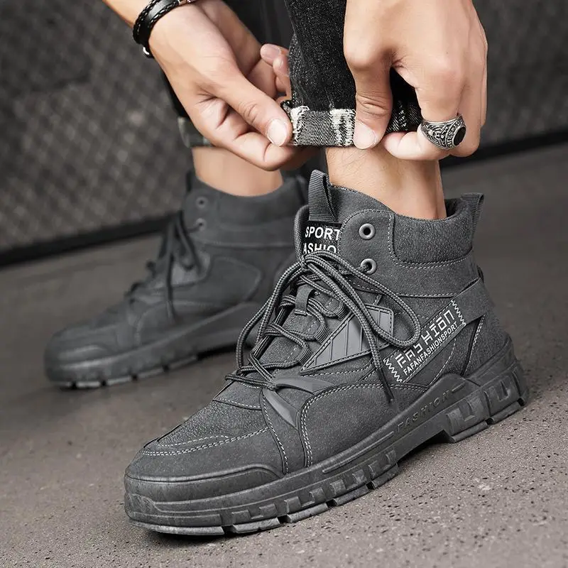 

High-top Tooling Winter Shoes Autumn Personality Fashion Casual Boots British Canvas Shoes Martin Tide Boots S11415-S11417 C1