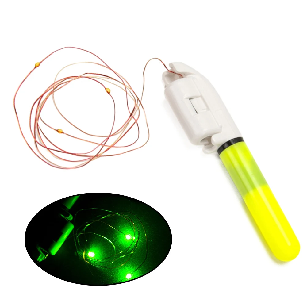 

Waterproof LED Fishing Night Light 5.5x1.3x0.8cm Electronic Float Rod Tip Luminous Three Green Lights & CR425 Battery Fish Parts