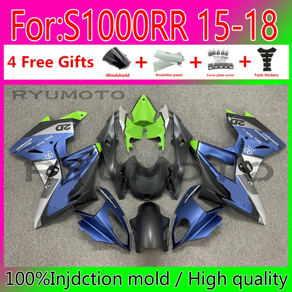 

New ABS Motorcycle Injection Mold Full Fairing Set Kit Fit For BMW S1000RR 2015 2018 Bodywork S1000RR 2015 2018 Fairing bule gre