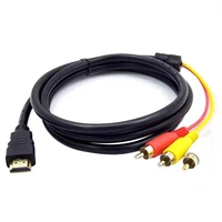 HDMI to RCA Cable1080P 5ft HD-MI Male to 3-RCA Video Audio AV Cable Connector Adapter One-Way Transmitter for TV HDTV DV