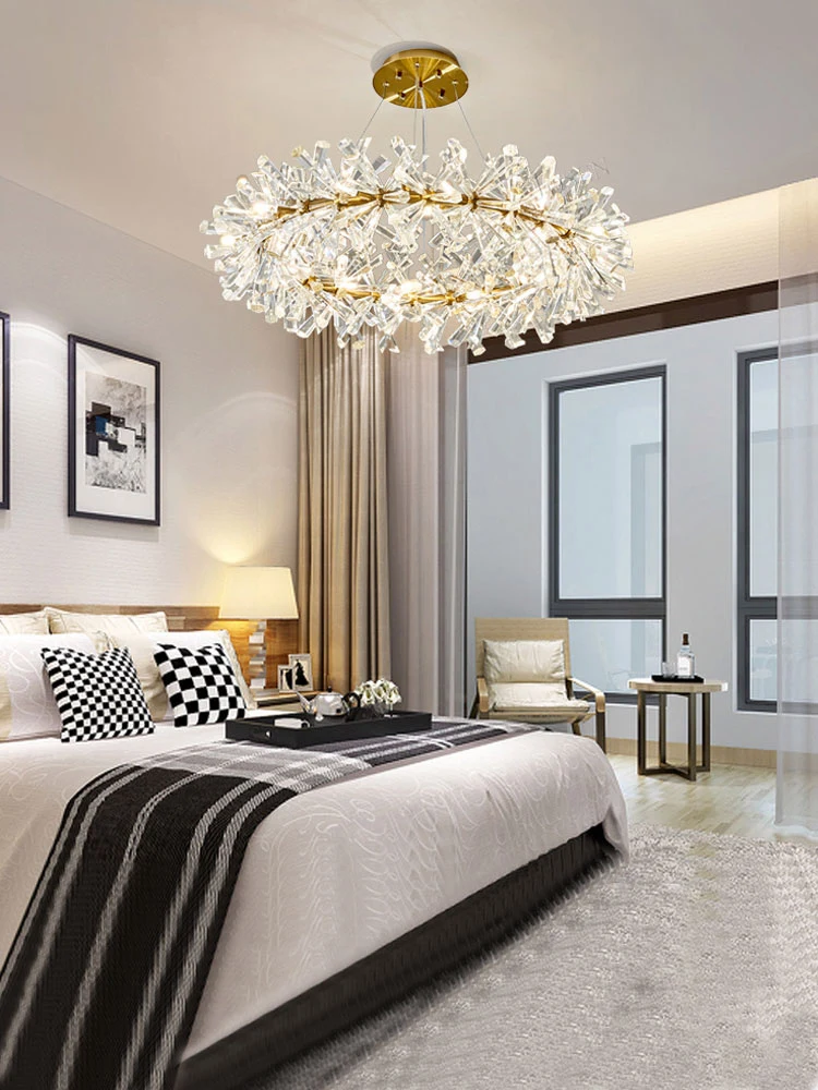 

Light luxury chandelier crystal lamp Luxury living room lamp modern minimalist atmosphere master bedroom lamp creative LED lamps