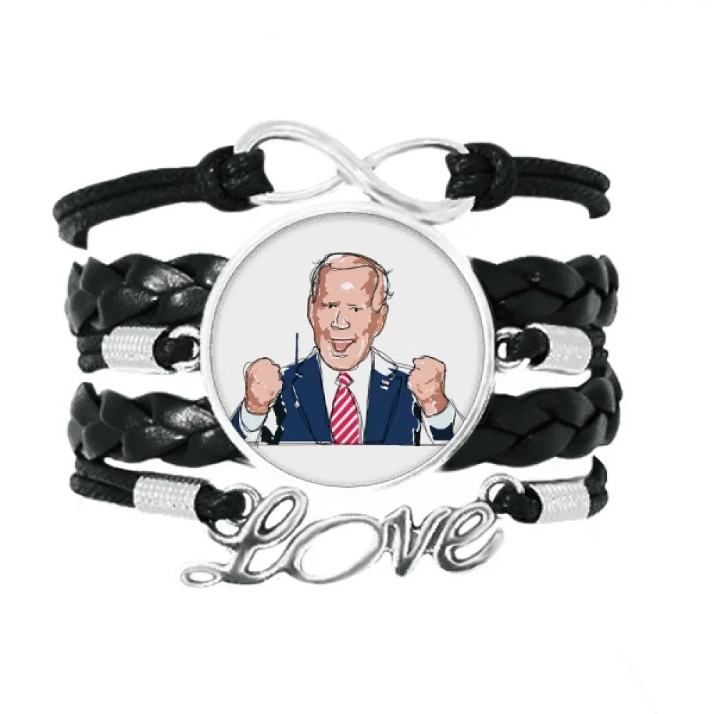 

American USA President Stimulate Lecture Bracelet Love Accessory Twisted Leather Knitting Rope Wristband