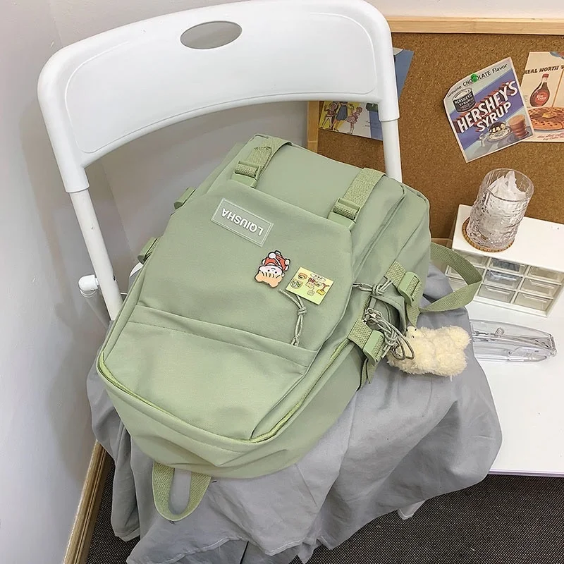 Simple Portable Travel Bag New School Bag For Teenagers Youth Solid Color Shoulder Bags