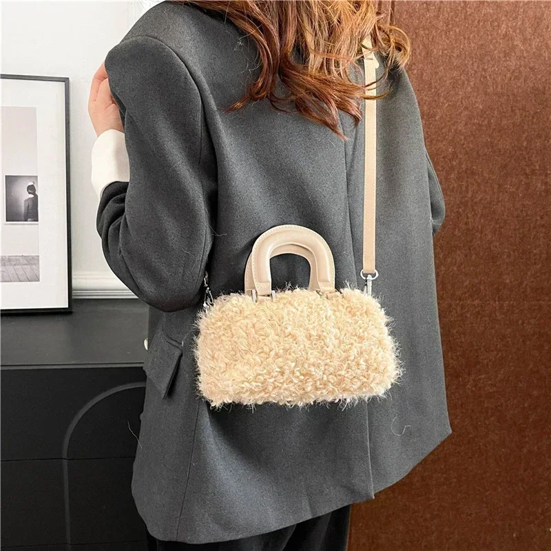 Осенне-зимняя бархатная универсальная сумка через плечо 2024 новая мода большая