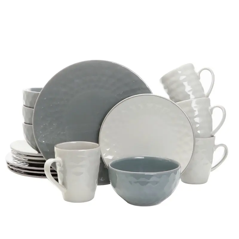 

Tahitian Pearl 16-Piece Dinnerware Set, Misty Blue Dinnerware Set Utensils For Kitchen