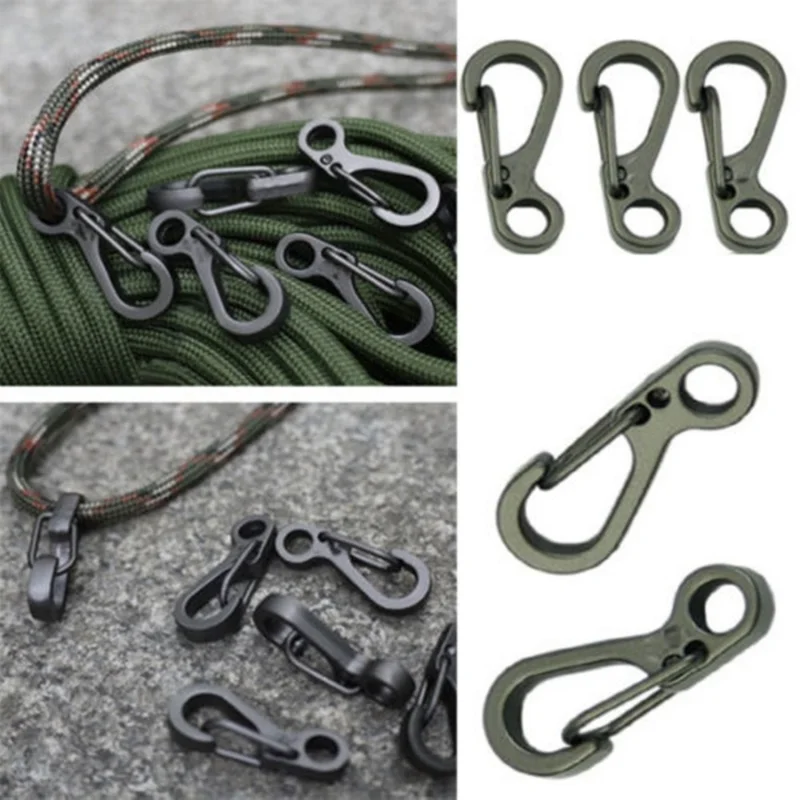 

10pcs EDC Mini Stainless Steel Key Buckle Snap Spring Clip Hook Carabiner Keychainl Buckle Clip Outdoor Tools Camping & Hiking