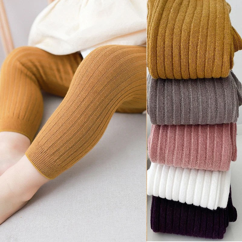 

Spring Autumn Warm Baby Girls Leggings Tights Newborn Girl Pants Soild Color Cotton Pants Kid Children Knitting Trousers For 6T