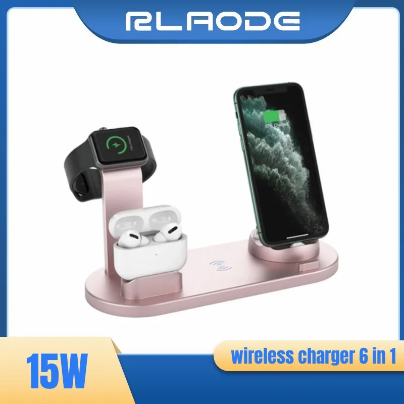 

6 in 1 Fast wireless charger for iPhone Samsung LG HTC Huawei SONY and other most mobile device charging