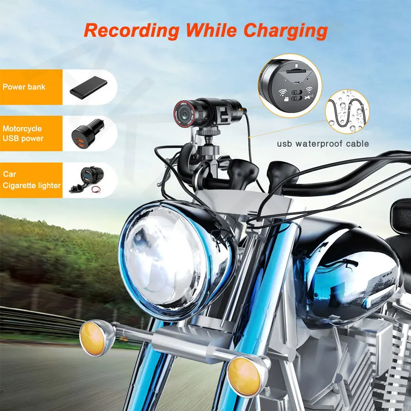 Видеорегистратор moto rcycle 1440P с поддержкой Wi-Fi и usb |