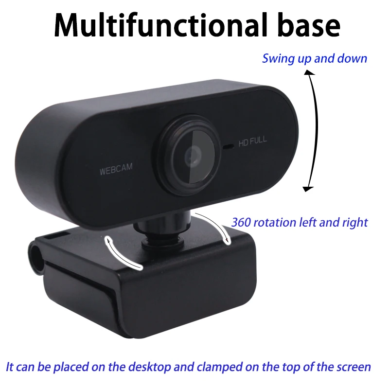 HD Webcam 1080P with Microphone Rotatable Cameras Mini Computer PC WebCamera for Live Broadcast Video Calling Conference Work |
