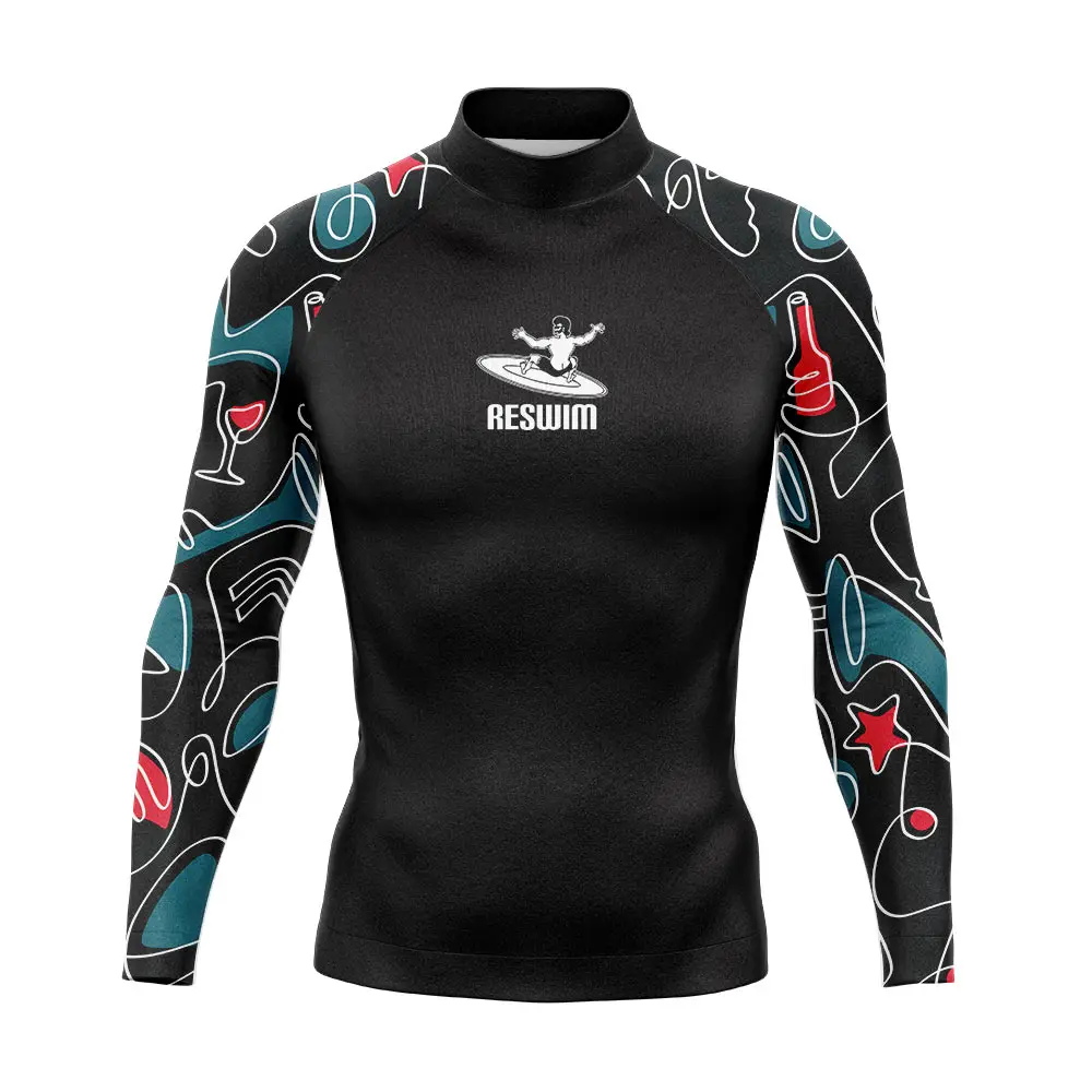 Мужская одежда для плавания с длинным рукавом Rashguard UPF 50 Солнцезащитная рубашка