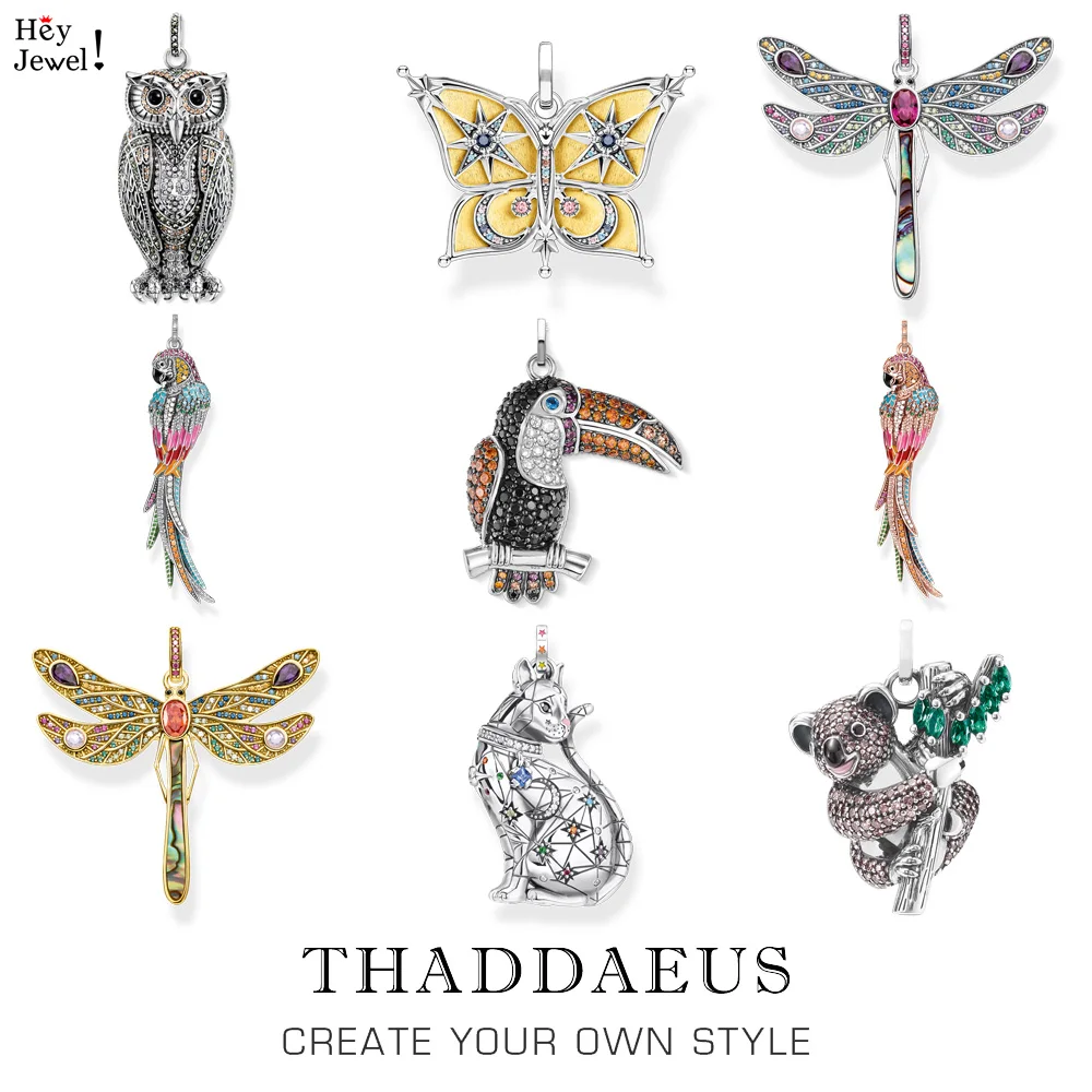 Кулон красочные птицы Тукан Сова попугай Кот Бабочка коала Стрекоза модные
