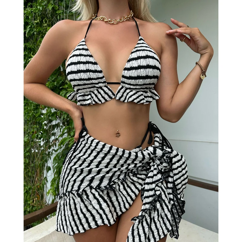 Женский треугольный комплект бикини из 3 предметов