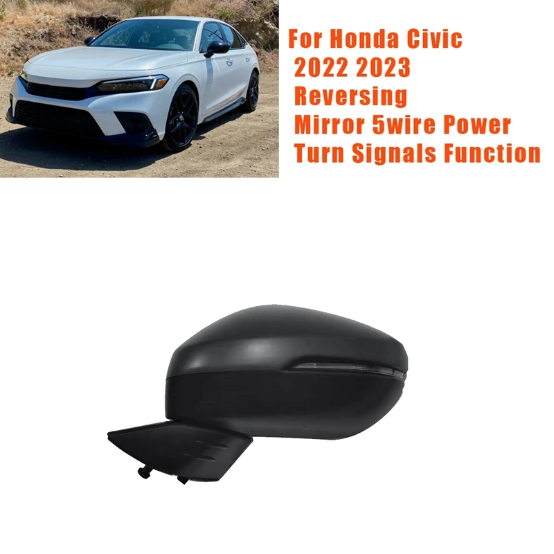 Электрическое зеркало заднего вида в сборе для Honda Civic 2022 2023 5 проводов с функцией