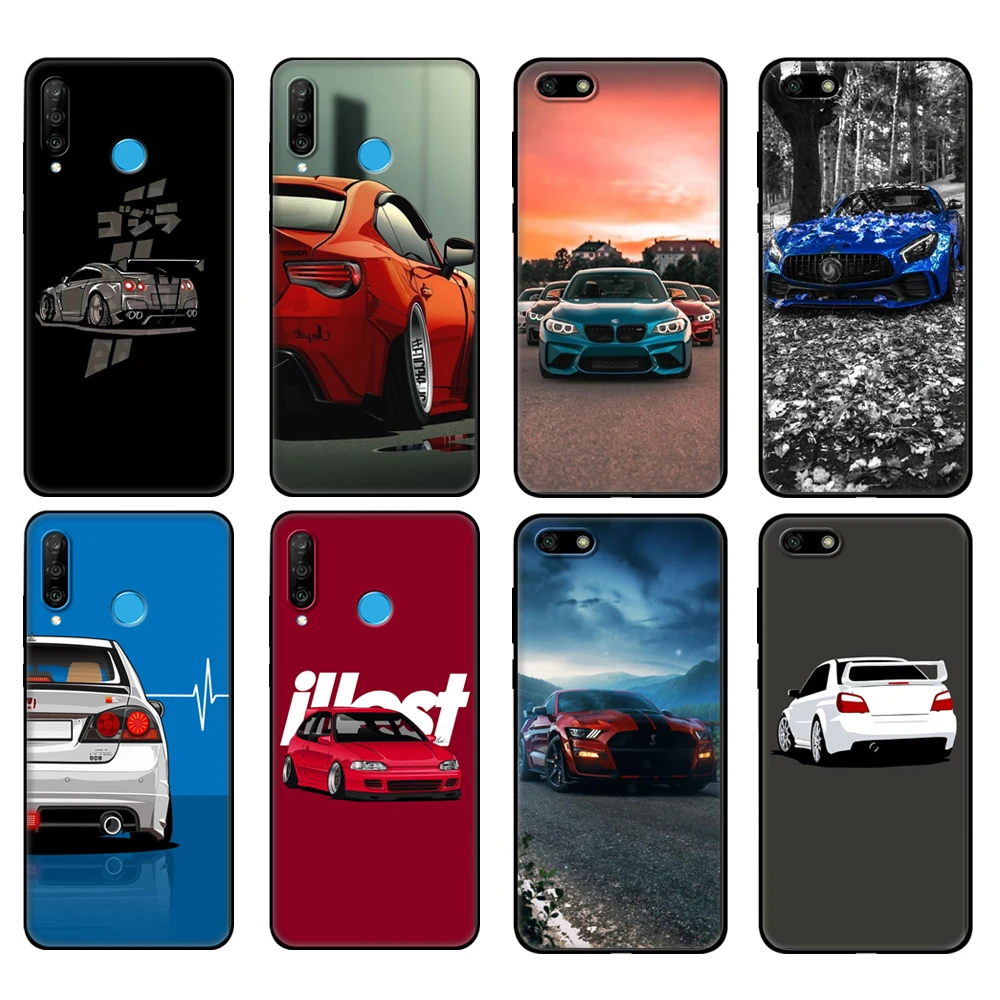 

Black tpu Case For Huawei Honor 20 Lite 10 10i 20S 30S 30 Case Honor 7A 5.45 7s 7C 5.7 Case Cover car eat sleep JDM