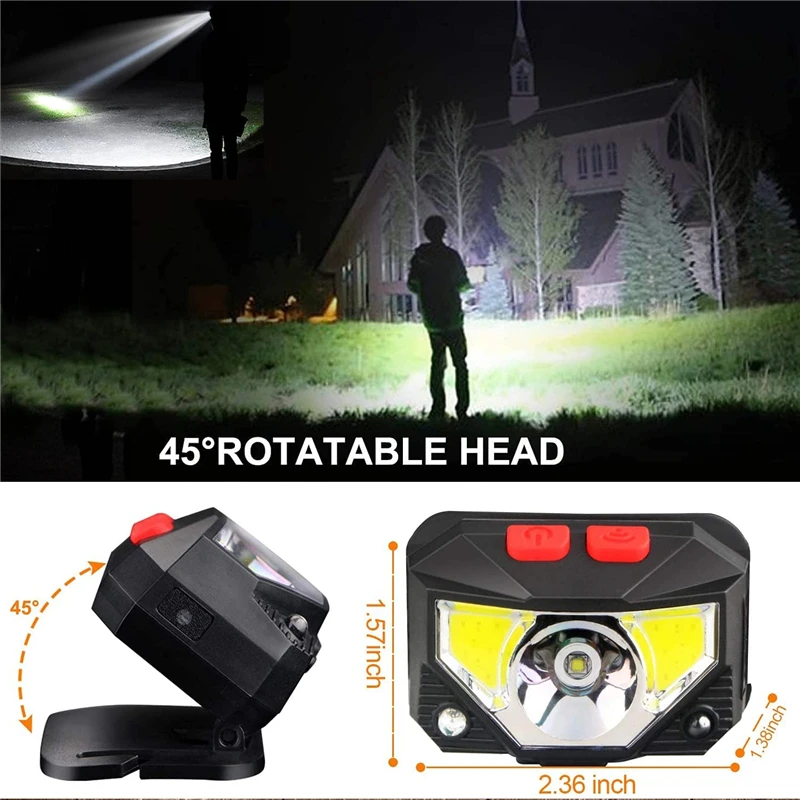 50000LM Powerful LED Headlight Sensor Head Light USB Rechargeable Headlamp Head Torch Waterproof for Camping Hiking enlarge
