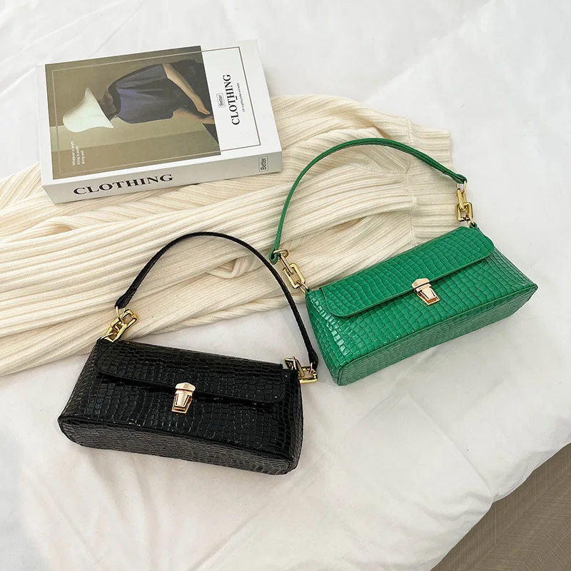 Vintage Trendy Small Fashion Ladies Solid Messenger Bags for Women PU Leather Crossbody Handbag Female Underarm Shoulder Bag