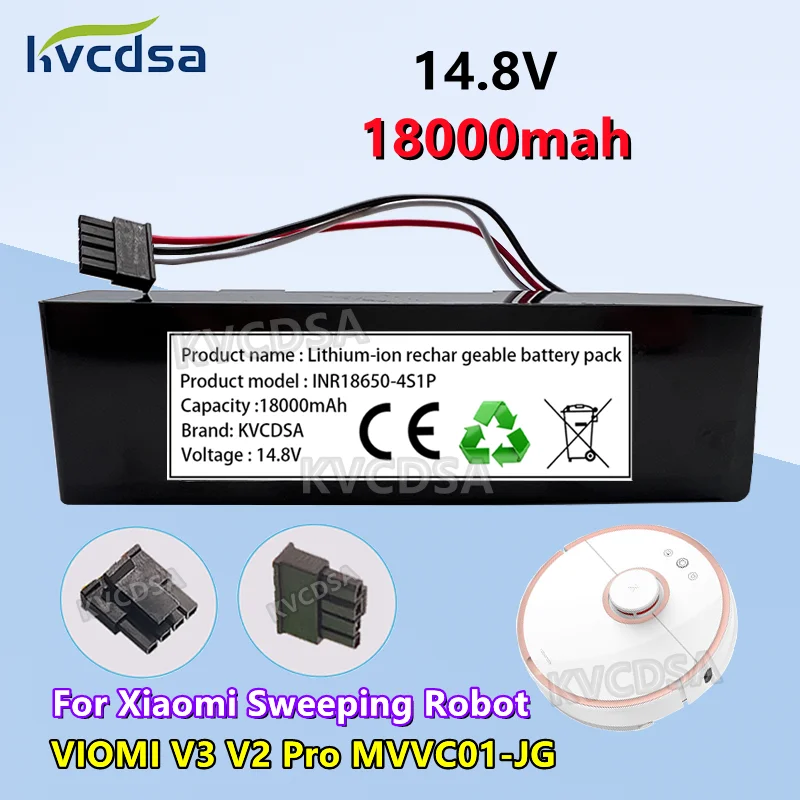 

14.8V Original 18650 Rechargeable Battery18000mah for VIOMI V3 V2 Pro VRVCLMB21B MVVC01-JG Sweeping Mopping Robot Vacuum Cleaner