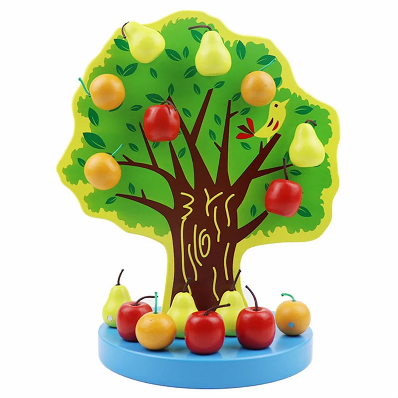 

Montessori Materials Apple Tree Puzzle Fine Motor Skills Educational Toys For Children Learning Activities Christmas Gift D86Y