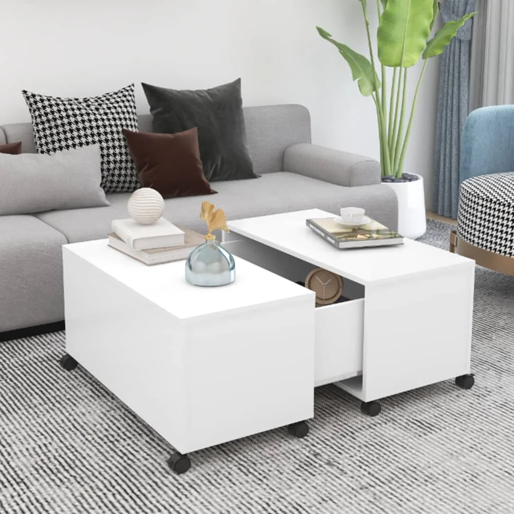

Coffee Table, Chipboard Tea Table, Livingroom Furniture White 75x75x38 cm