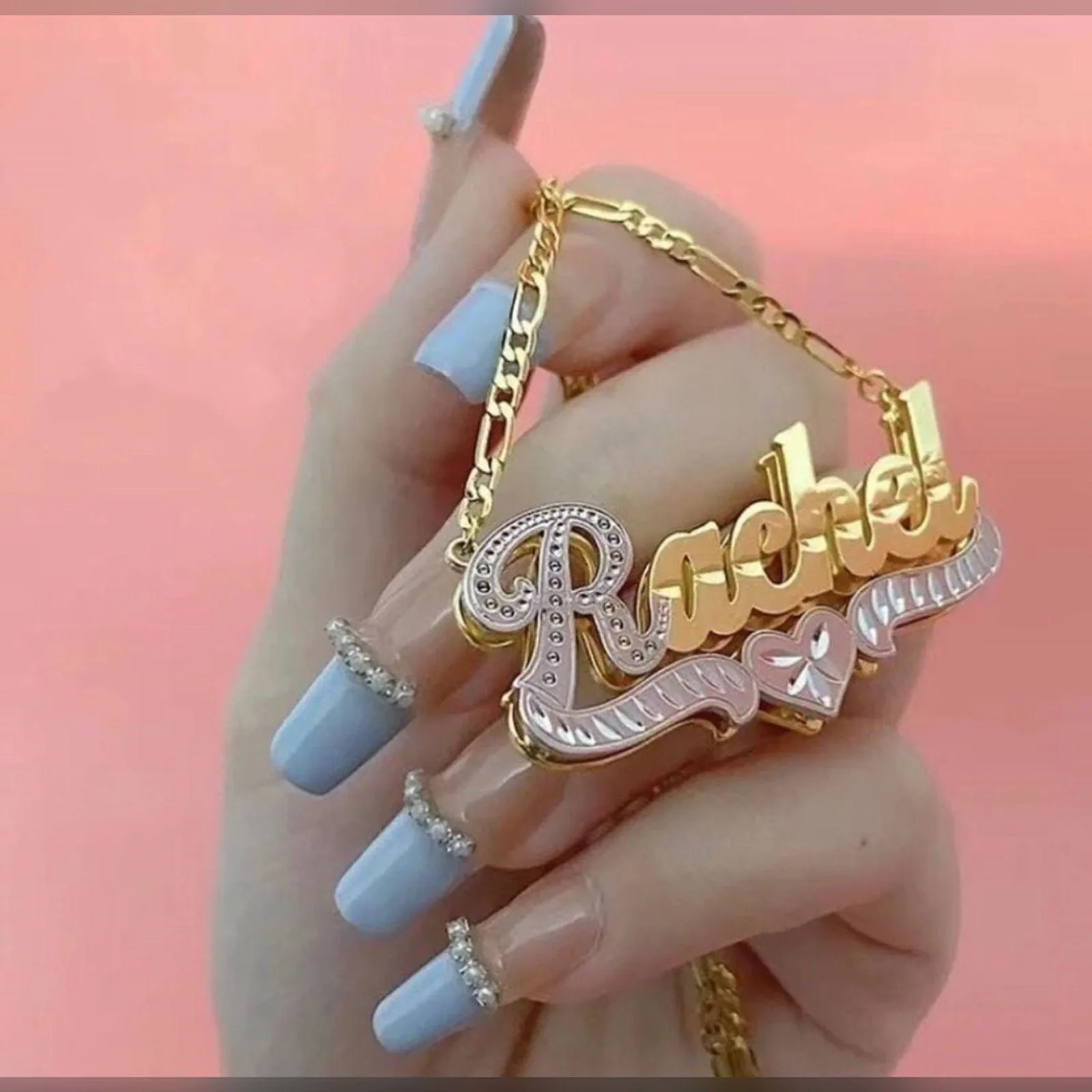 DOREMI Figaro индивидуальное имя ожерелье 3D в стиле хип-хоп двухцветное