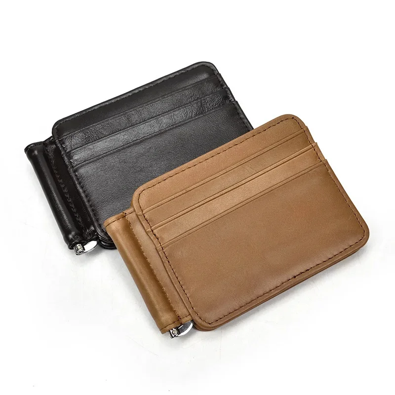 

Money Clip Wallet For Cards Photo Real Leather Dollar Clip Purses With es Christmas Gift For Father Lover Friend BF