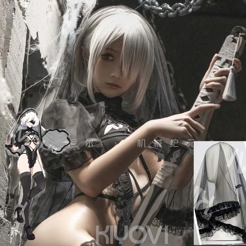 

Костюм для косплея из аниме НИС: Automata 2B, косплей YoRHa No 2, тип B, сексуальное женское и мужское белье, косплей-костюм на Хэллоуин, парик
