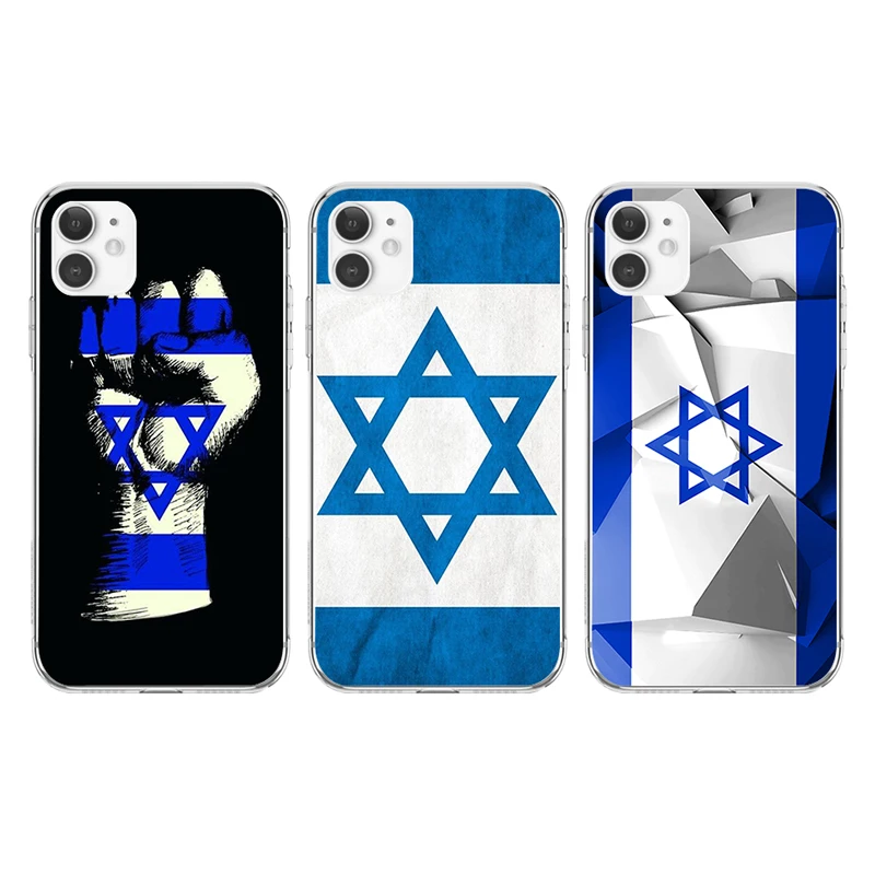 

Srael Flag Country Banners Transparent Phone Case for IPhone 13 12 11 Pro Max Mini XS XR 8 7 6 6S Plus X SE2020 TPU Cover Cases