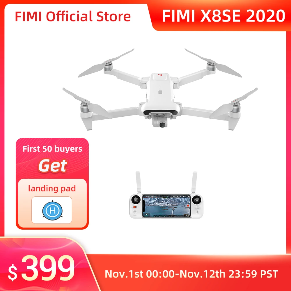 

FIMI X8SE 2020 Drone with Camera Quadcopter RC Helicopter 8KM professional FPV 3-axis Gimbal 4K Camera GPS Drone Quadcopter RTF