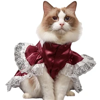 2022 new design bowknot luxury summer cats dogs pet wedding dress clothes small pets fashion dress