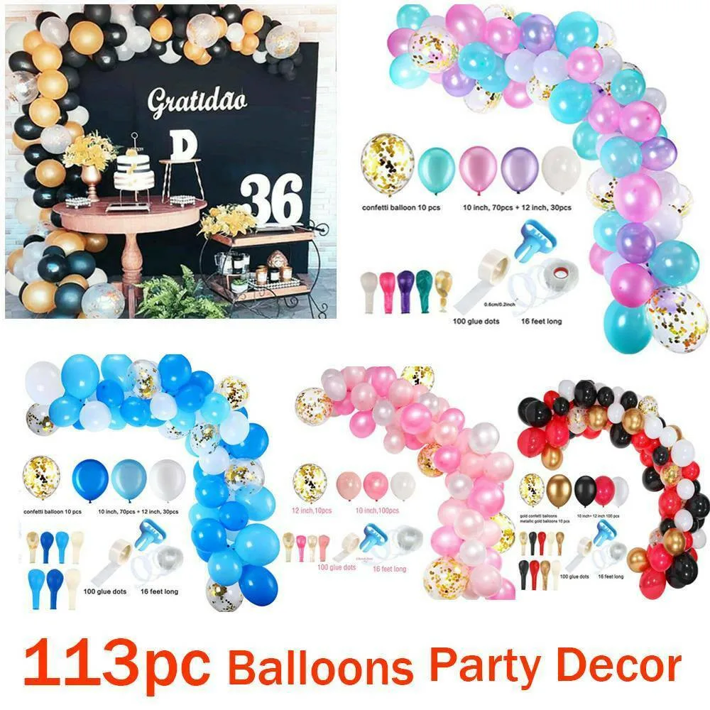 

113pcs Balloons&Balloon Arch Kit Set Birthday Wedding Baby Shower Garland Party