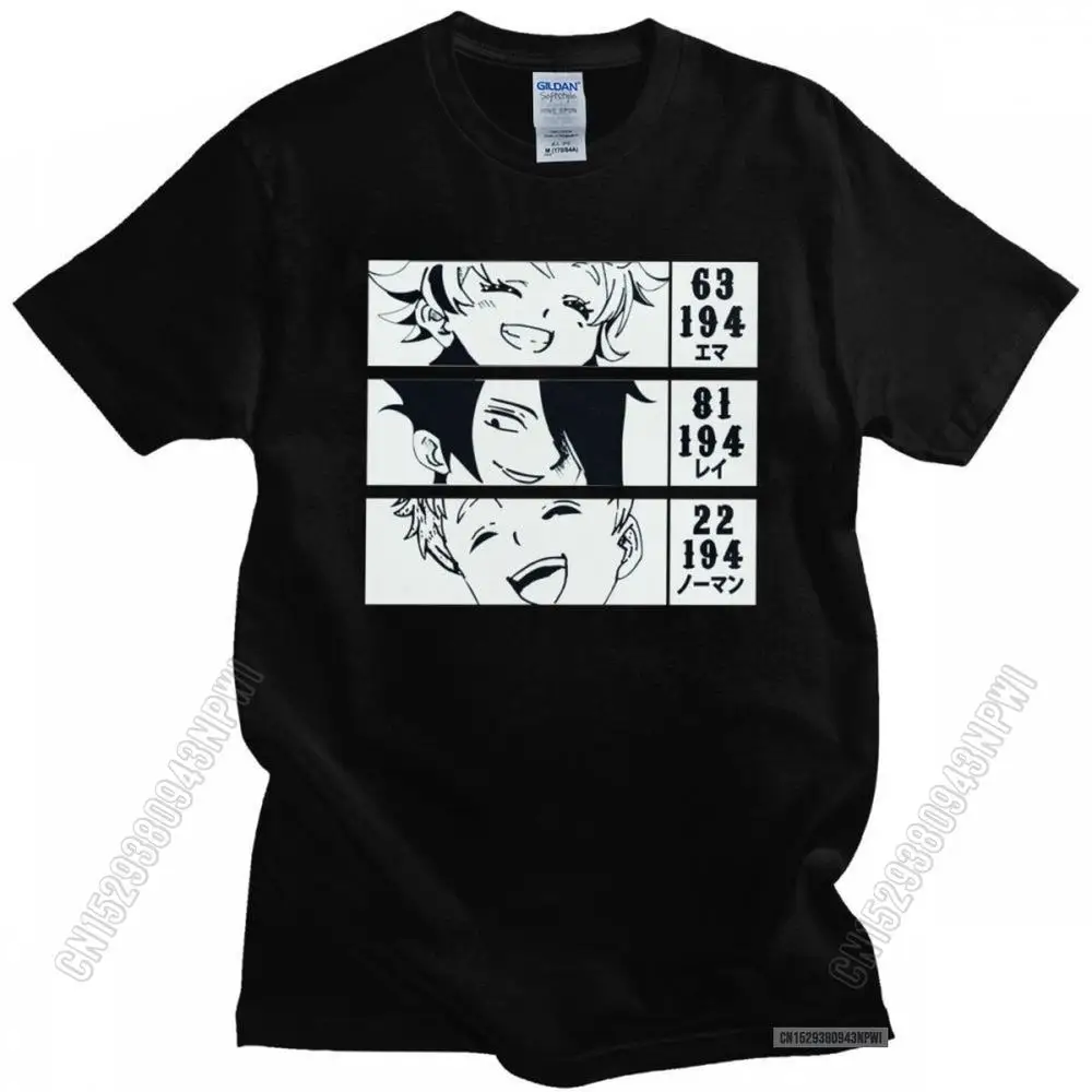 

The Promised Neverland Anime T Shirt For Men 100% Cotton Manga T-Shirt O-Neck Yakusoku No Neverland Tshirt Streetwear Merch