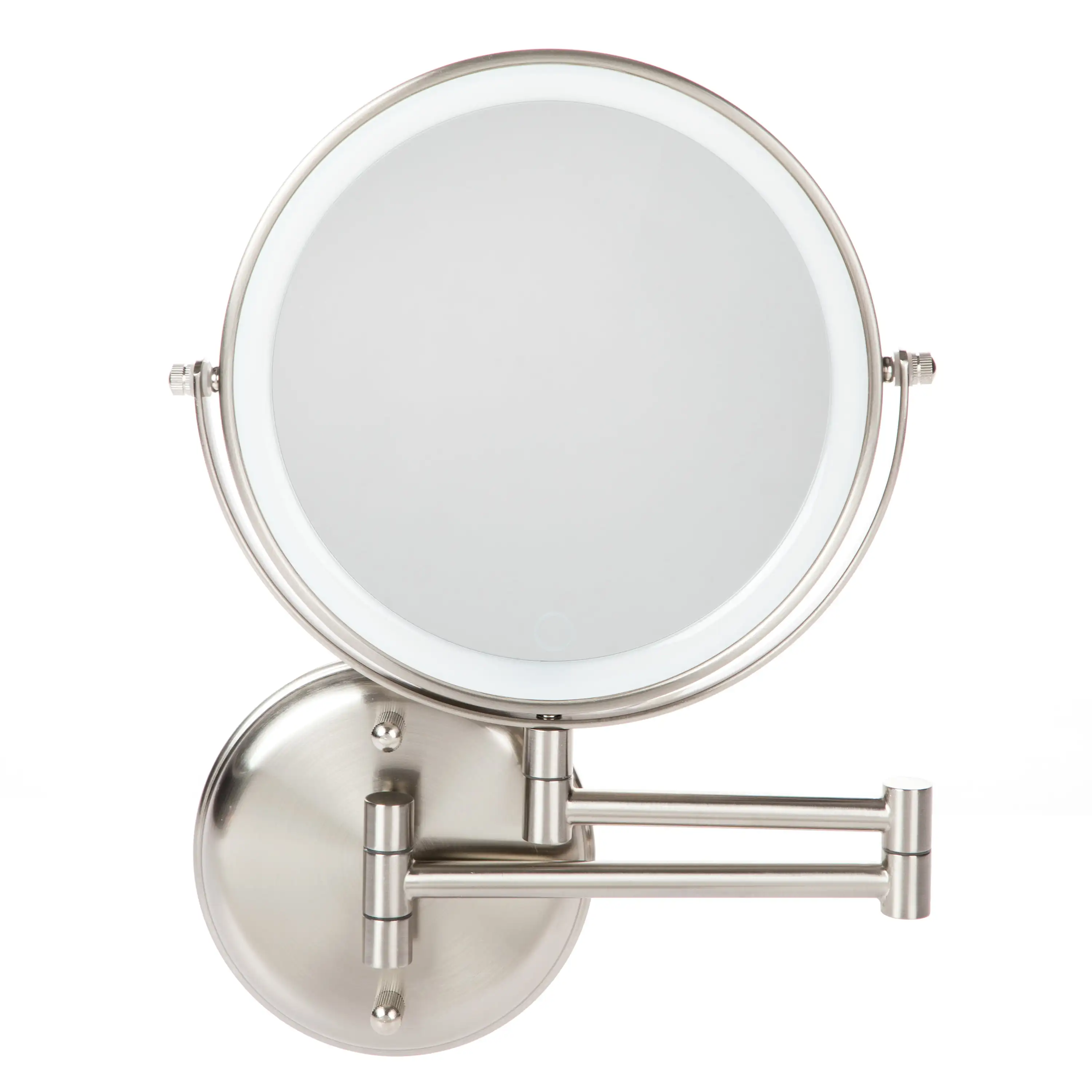 

Wall Mount 8 inch Round LED Mirror, Satin Nickel