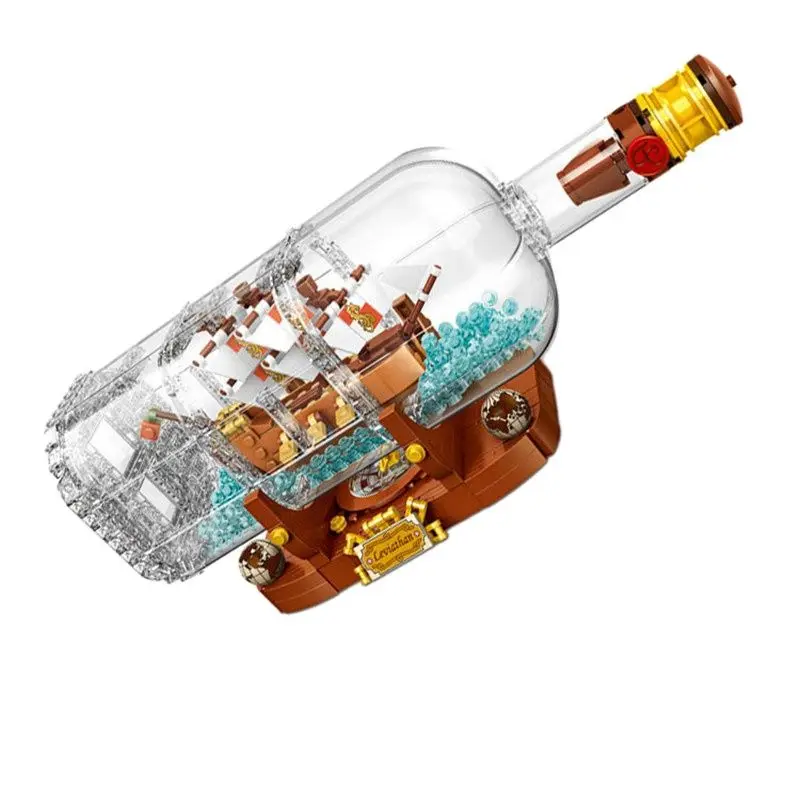 

21313 корабль в бутылке Дрифтинг лодки строительные блоки Lepinblocks детские строительные игрушки интересные подарки